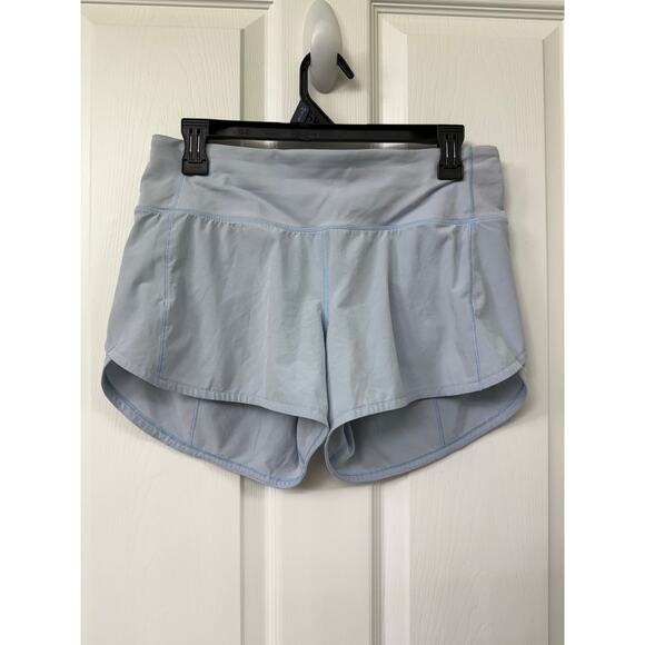 LULULEMON BLEN Light Blue LTWT Speed Up Low Rise 2.5" Lined Shorts size 6 - Picture 1 of 4